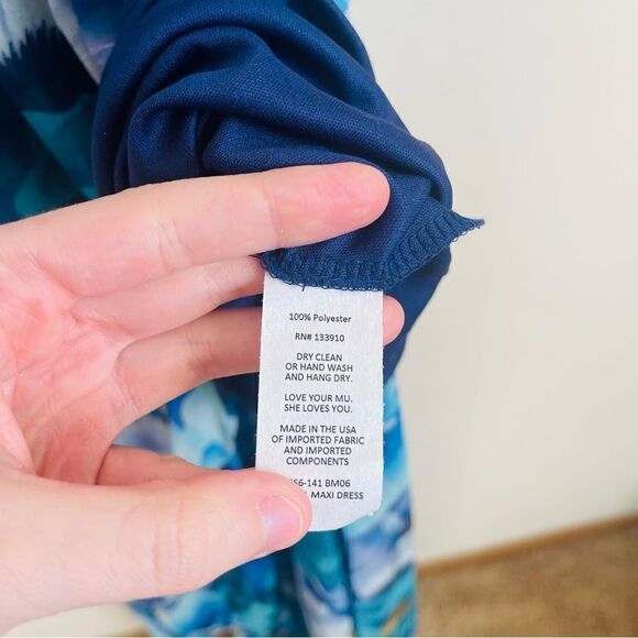 NWT Show Me Your MuMu Kendall Maxi Dress - Blue Magnolia Small - Picture 7 of 10